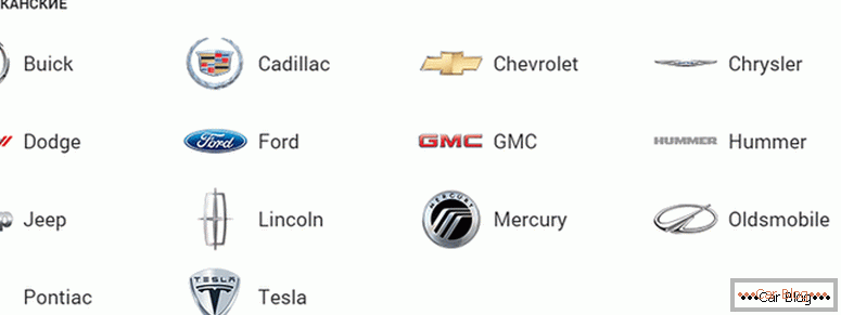 kako odabrati sve marke američkih automobila i njihove značke sa imenima i fotografijama